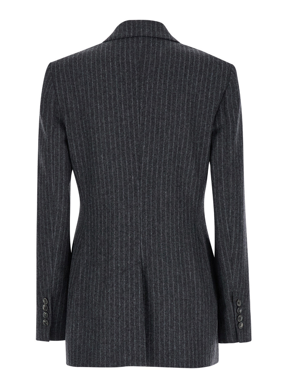 Ami Paris Women Grey Striped Double-Breasted Jacket In Wool Woman - 2
