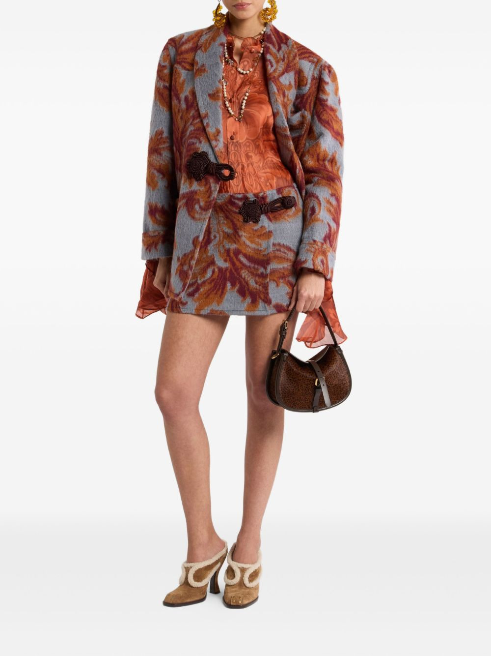 pleated floral-print shirt - 2