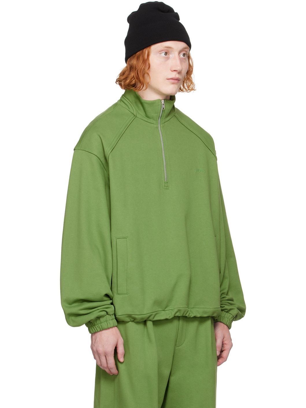 Green Quarter-Zip Sweater - 2