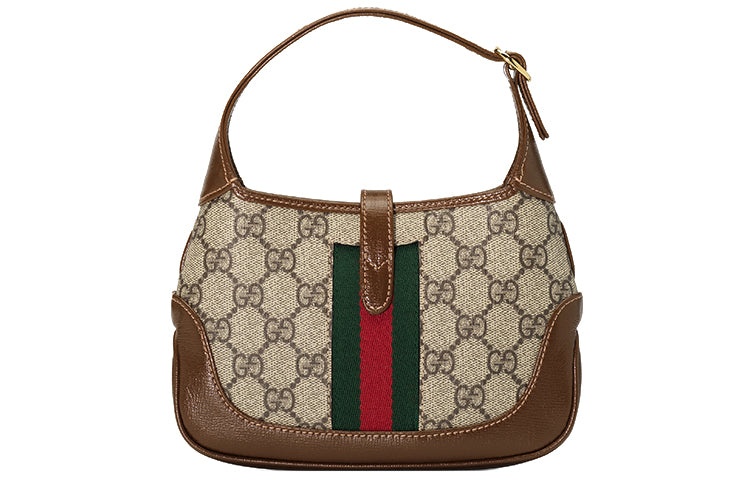 (WMNS) Gucci Jackie 1961 SeriesGG Canvas Clutch Single Shoulder Bag mini Brown Monogram 637092-HUHHG - 7