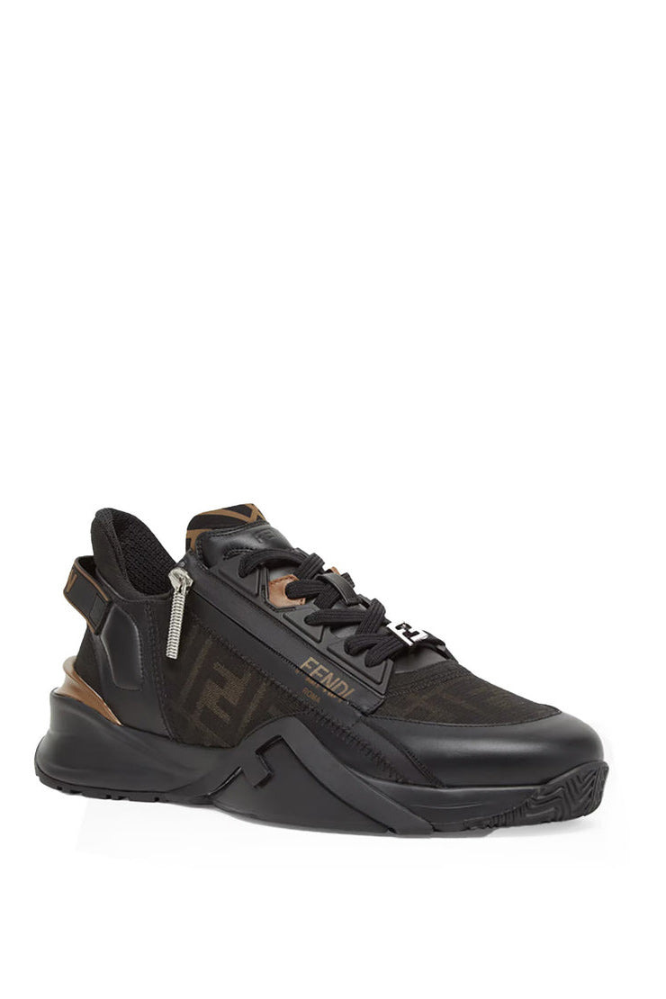 LEATHER AND FABRIC FLOW SNEAKERS - 2