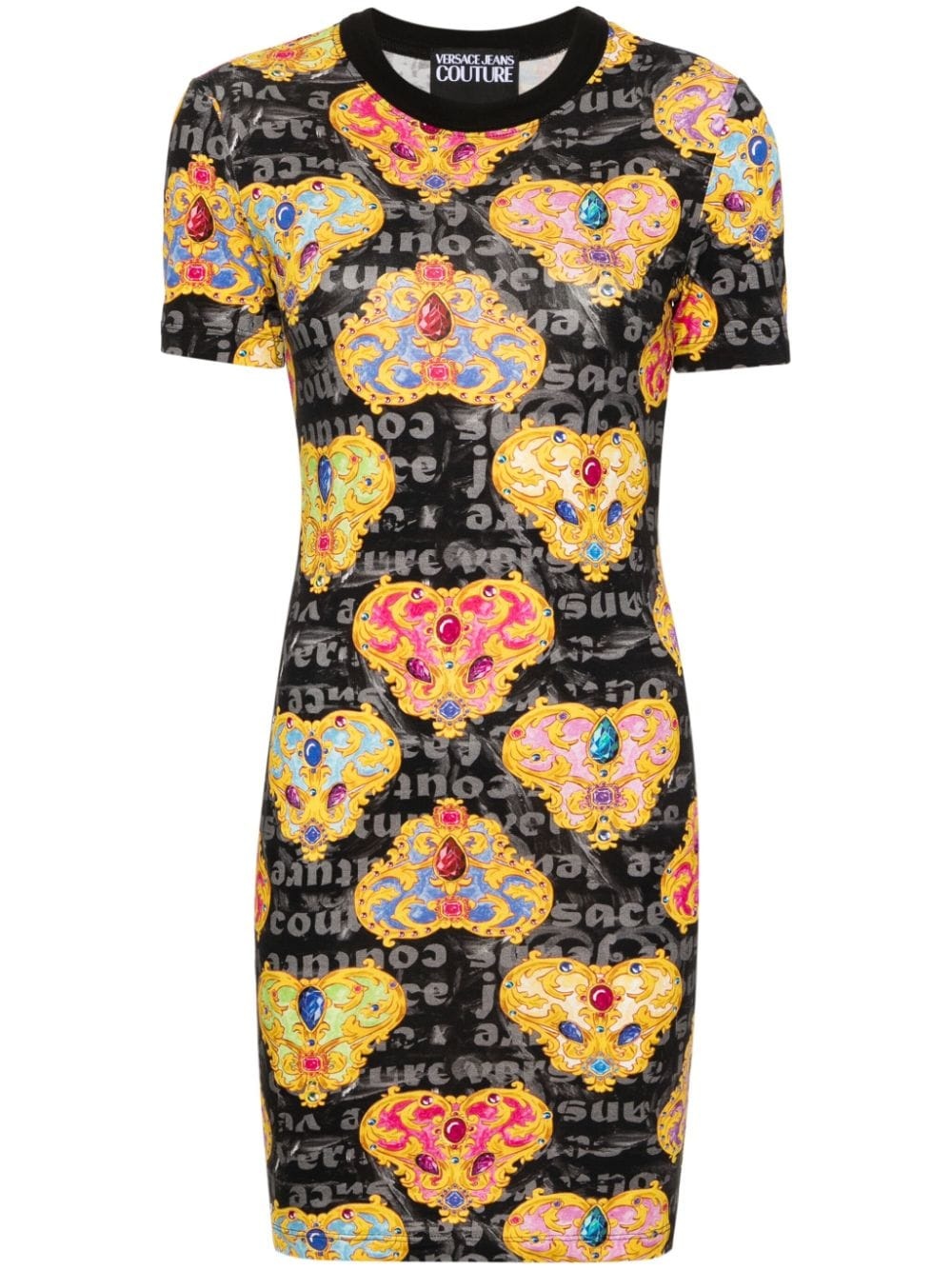 Couture-print bodycon minidress - 1