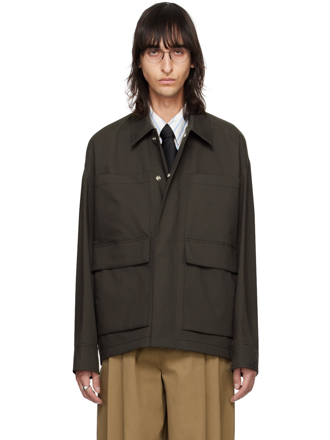 Brown Bicolor Jacket - 1