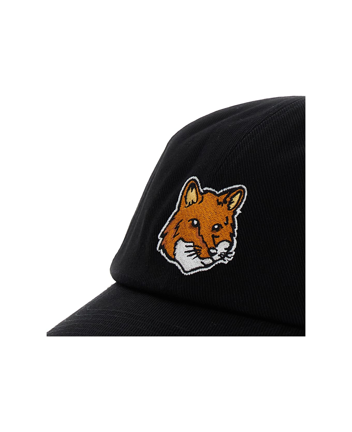 Black Baseball Cap With Fox Head Patch In Cotton Woman - 3