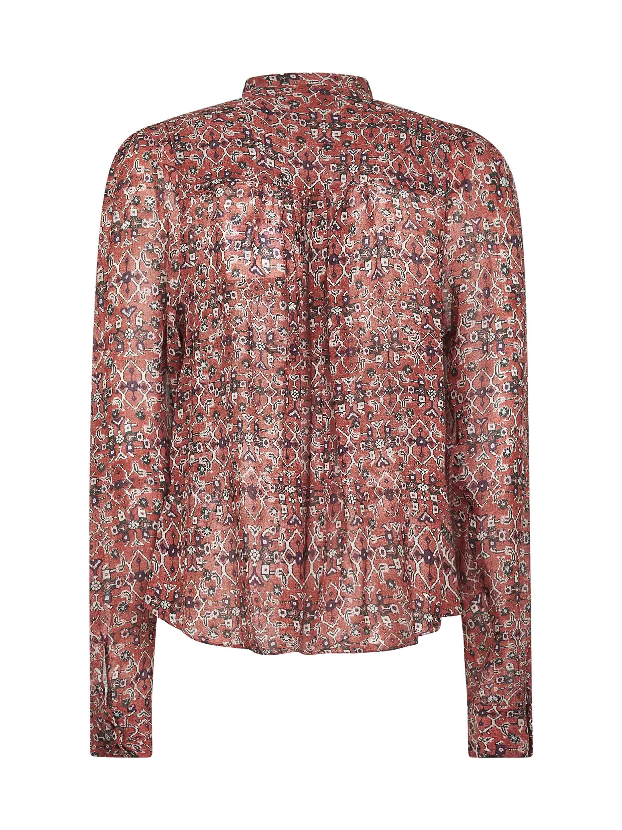 Rust printed crepe Noeline blouse - 2