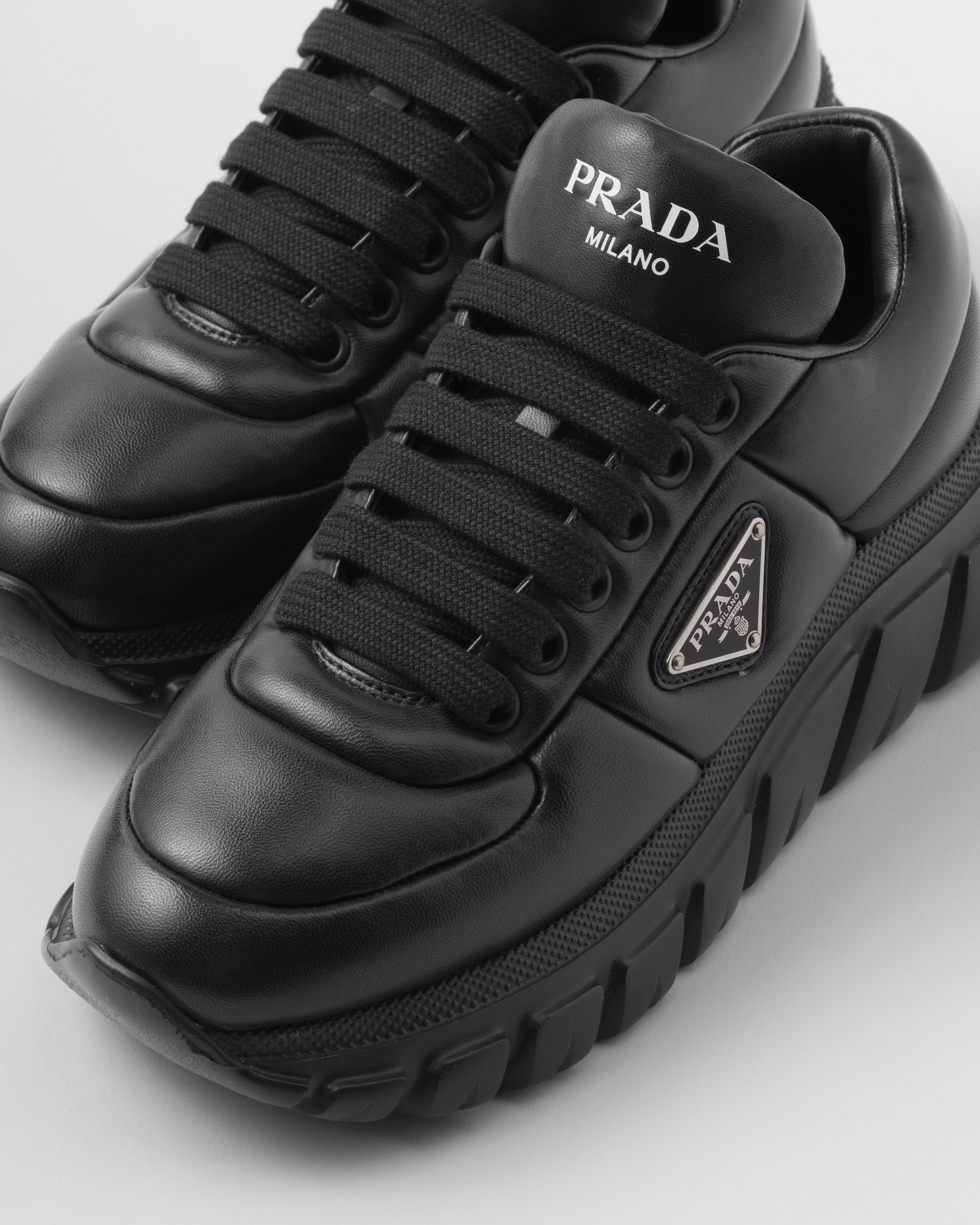 Padded nappa leather sneakers - 6