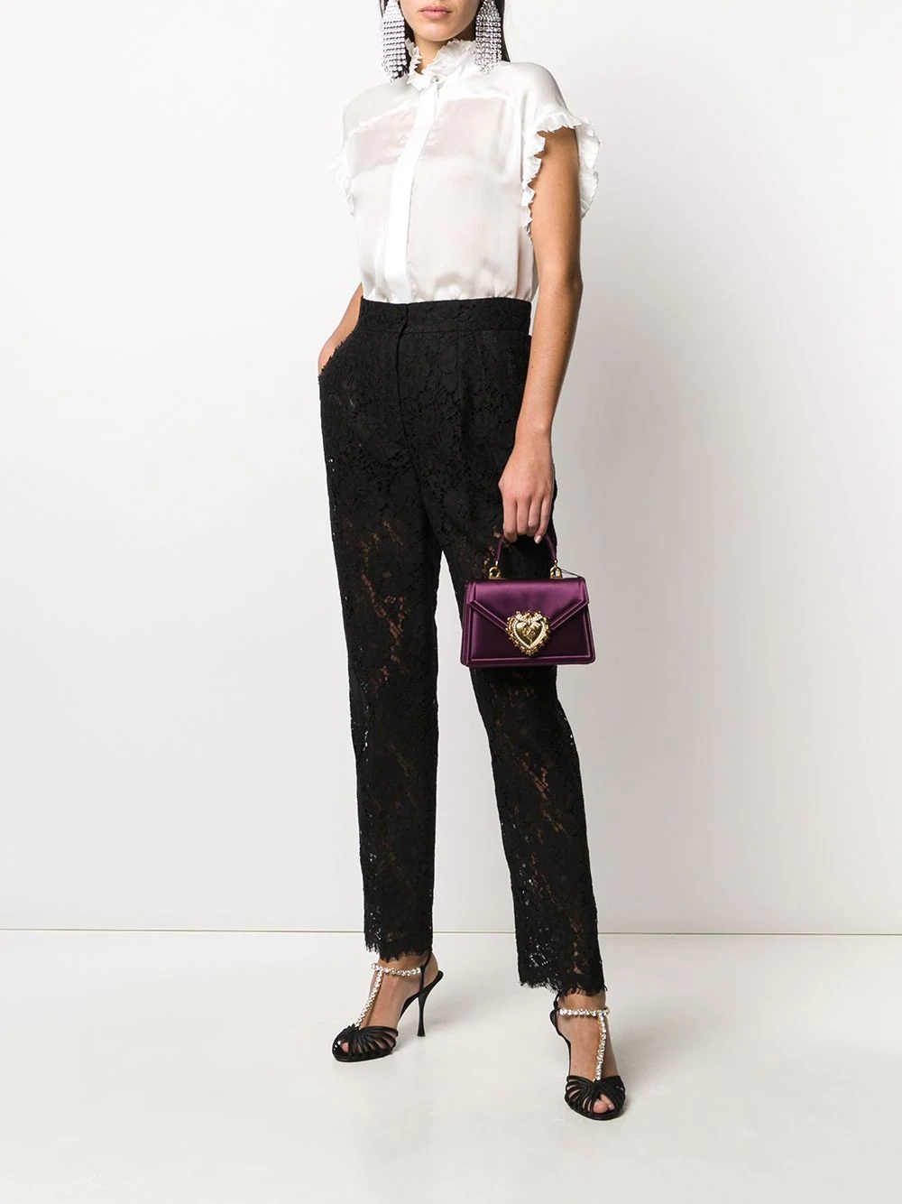 floral lace suit trousers - 2