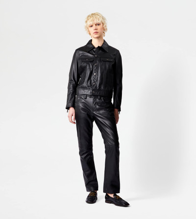 Tod's PANTS IN LEATHER - BLACK outlook