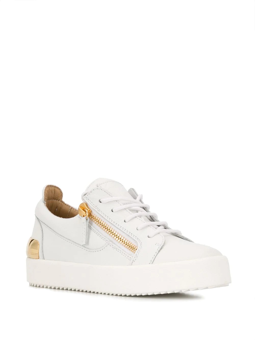 zip detail sneakers - 2