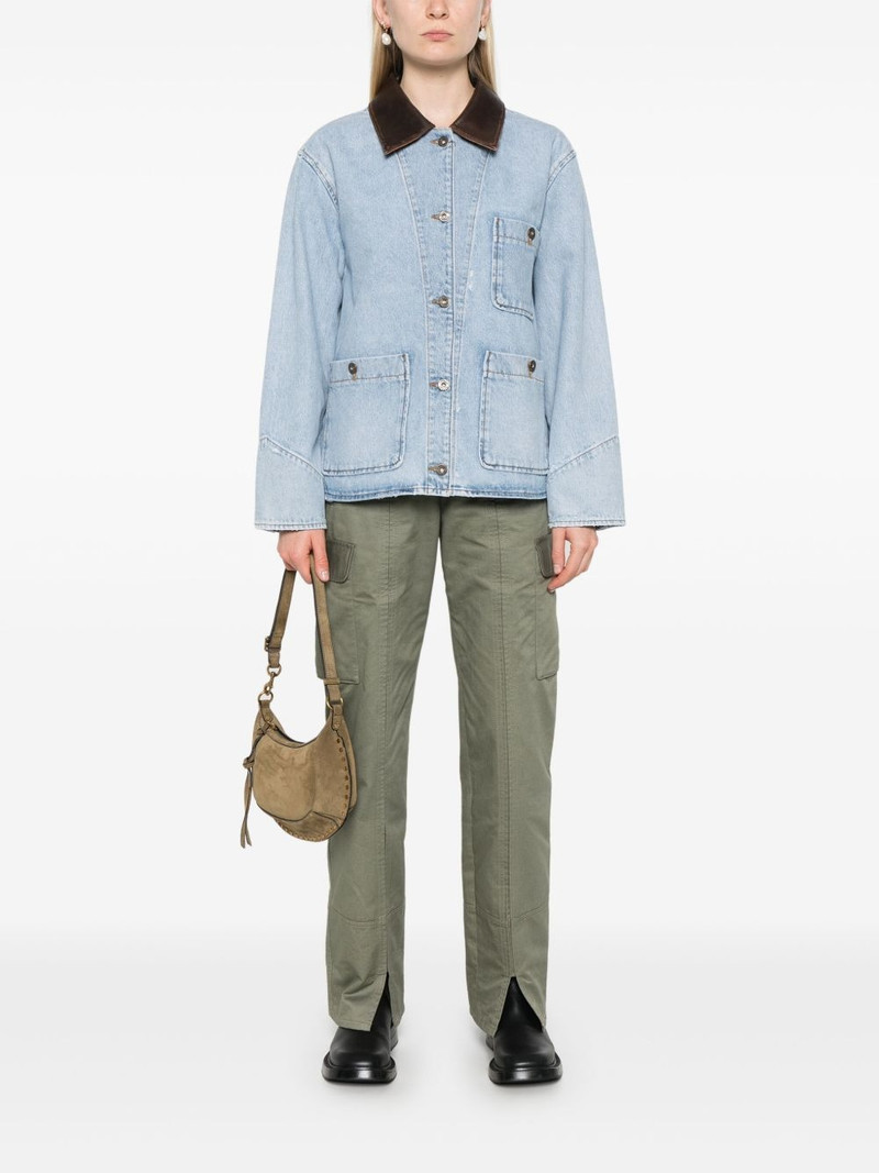 Sandro contrasting-collar denim jacket outlook