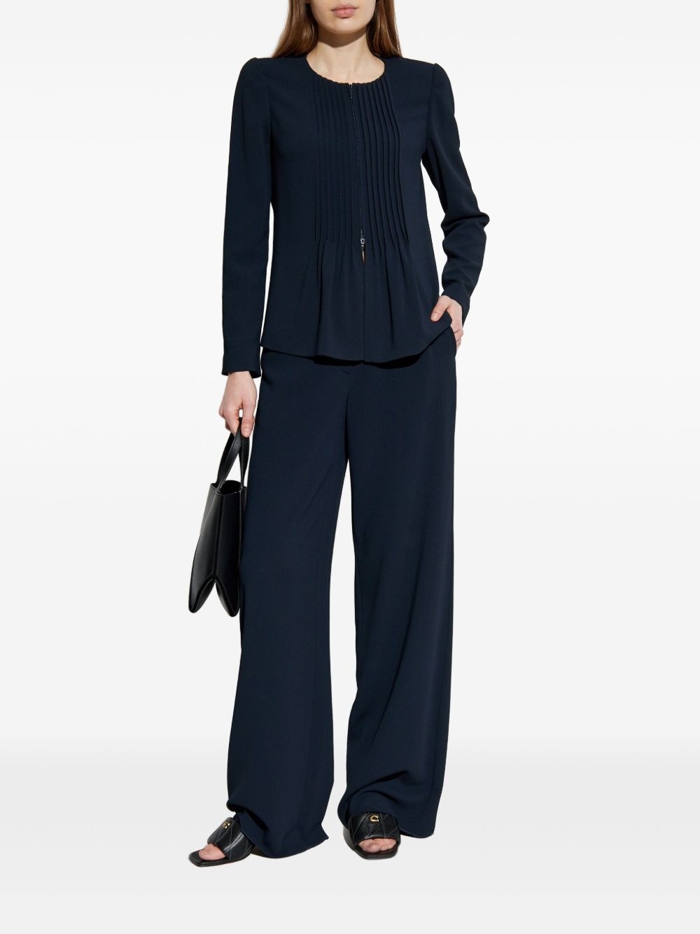 pleated fitted jacket - 2