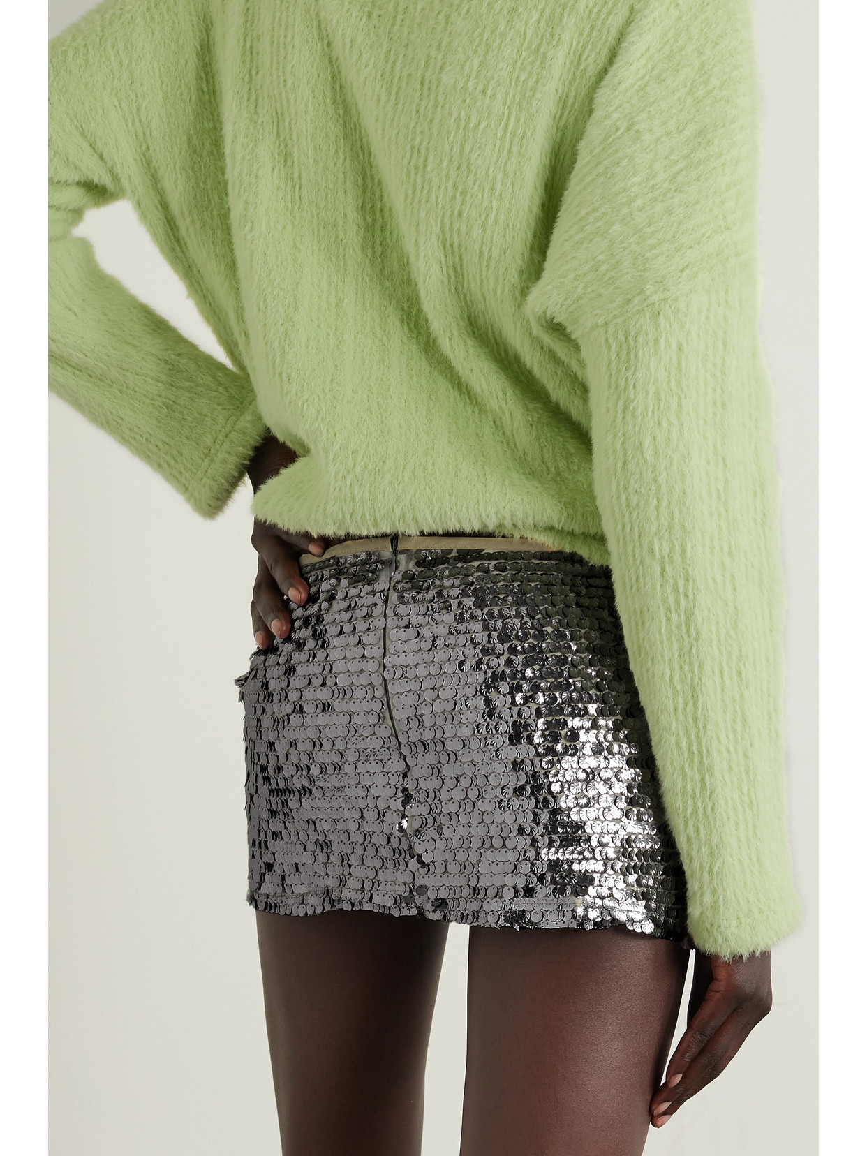 Desni Sequined Tulle Mini Skirt - 3