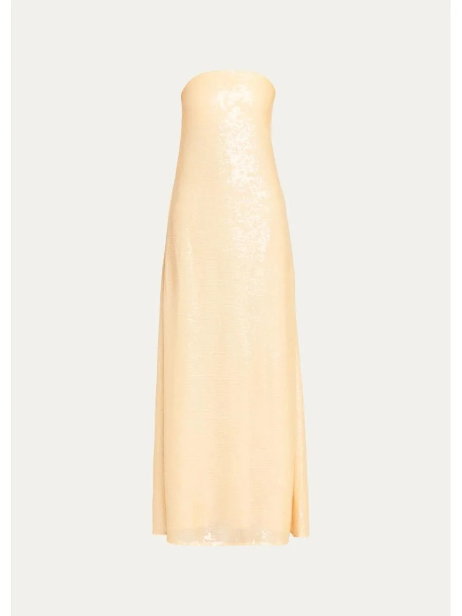 Opaline Sequin Strapless Gown - 1