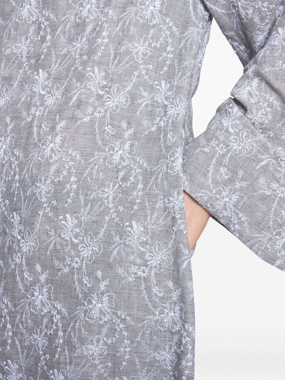 embroidered high-neck dress - 6