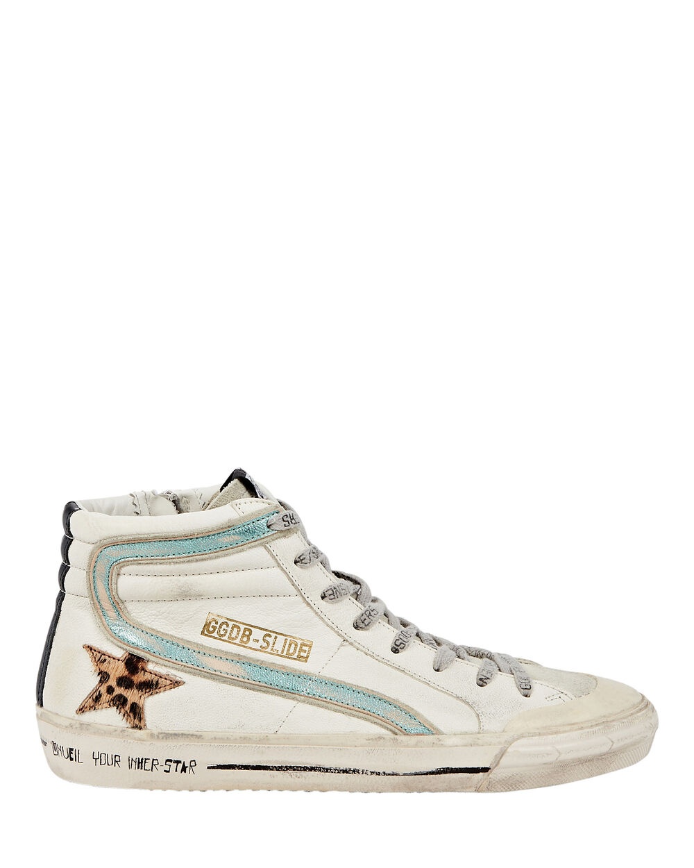 Slide Leather High-Top Sneakers - 1