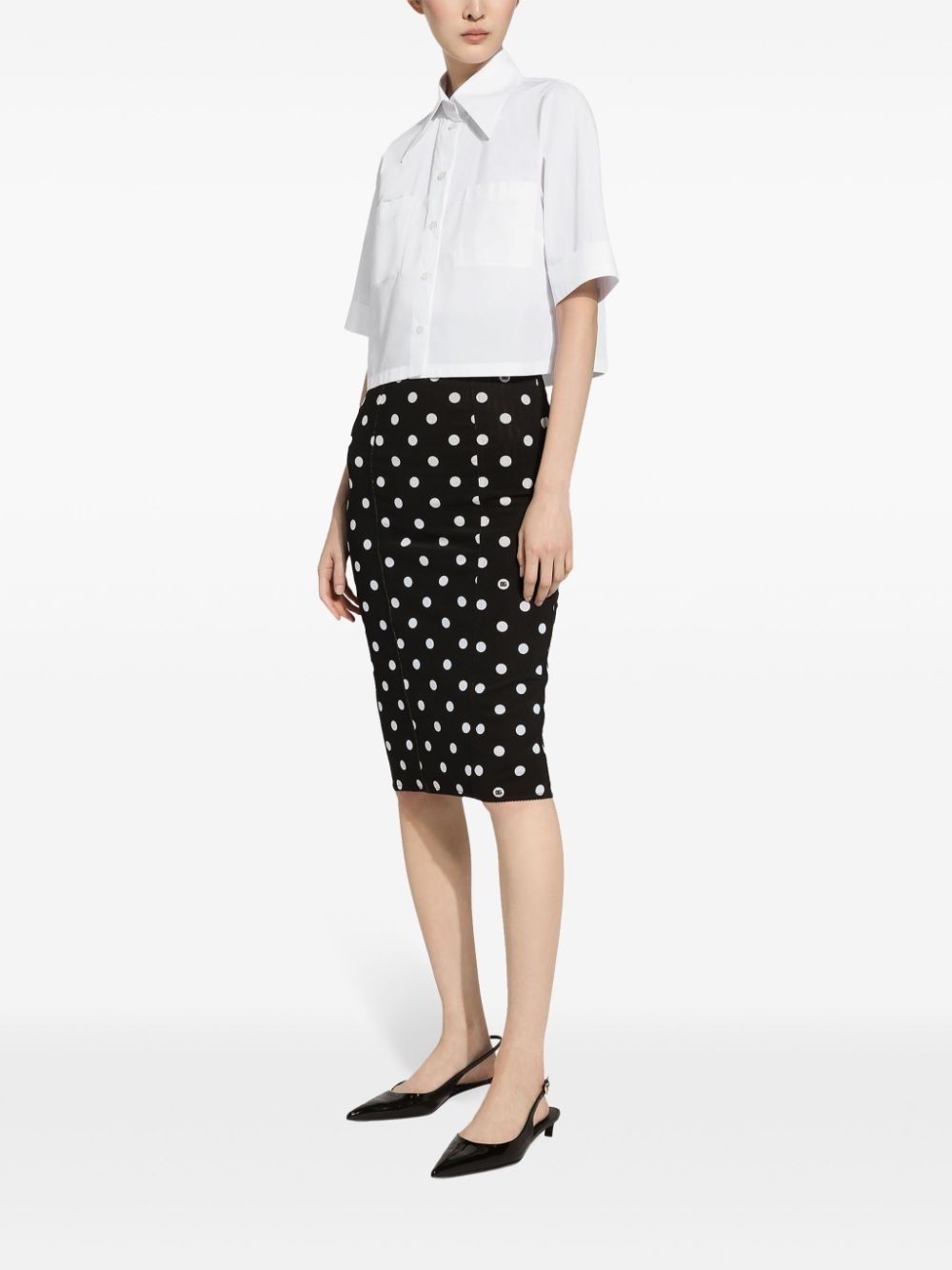 cropped cotton shirt - 3