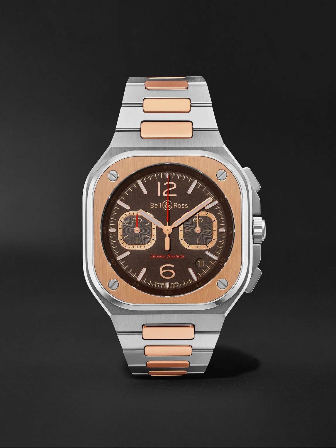BR 05 Limited Edition Automatic Chronograph Stainless Steel and Rose Gold Watch, Ref. BR05C-LDA/SSG - 1