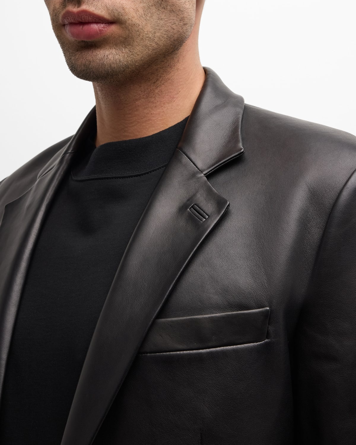 Men's Leather Classic Blazer - 2