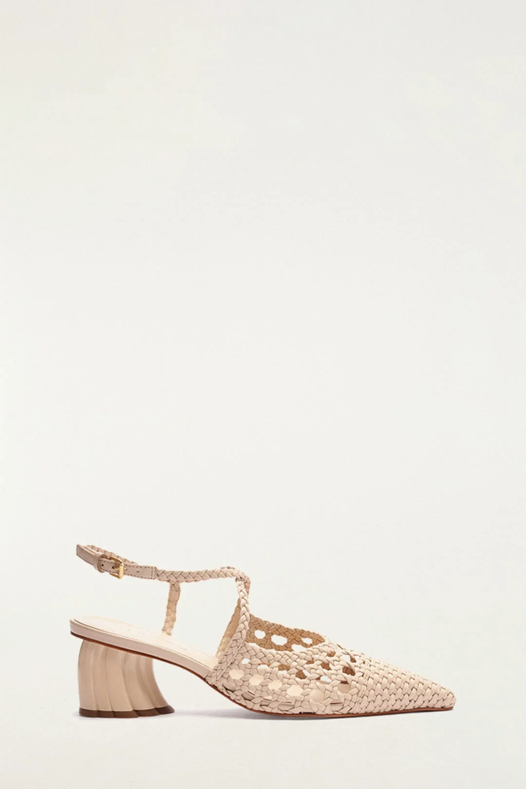 Cream Woven Wedge Heeled Sandal - 1