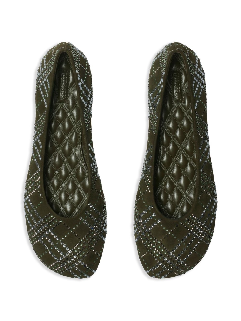 crystal-check suede ballet flats - 4