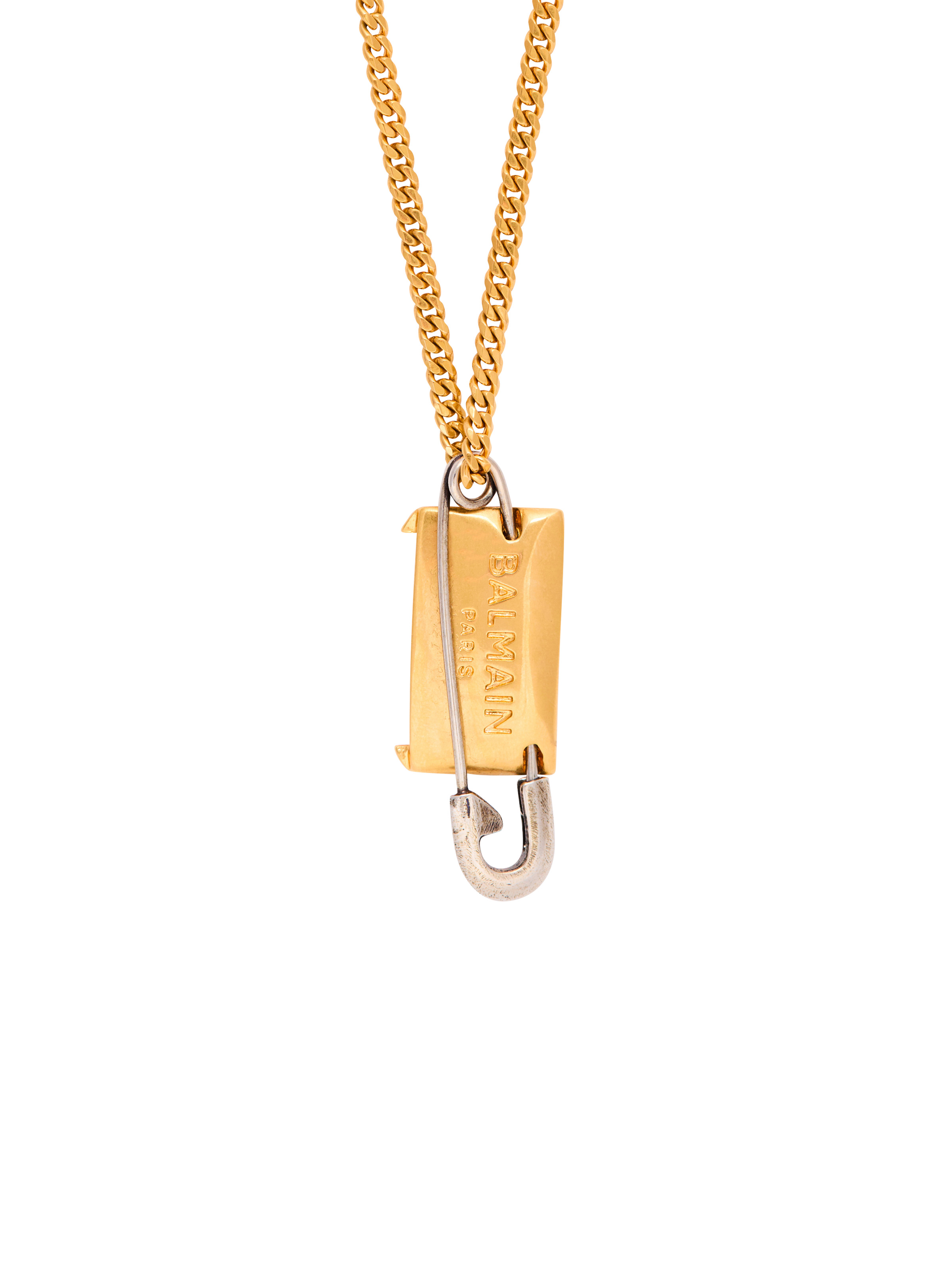 Brass safety pin necklace - 3