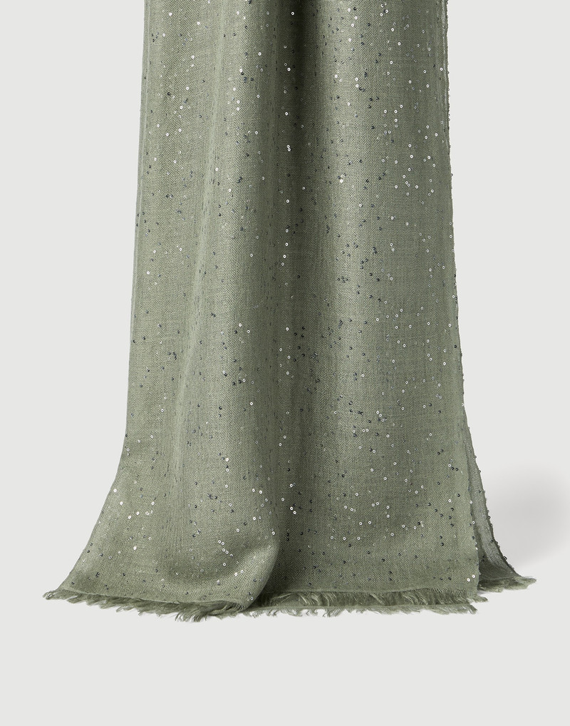 Lightweight cashmere and silk Diamond yarn knit scarf 1