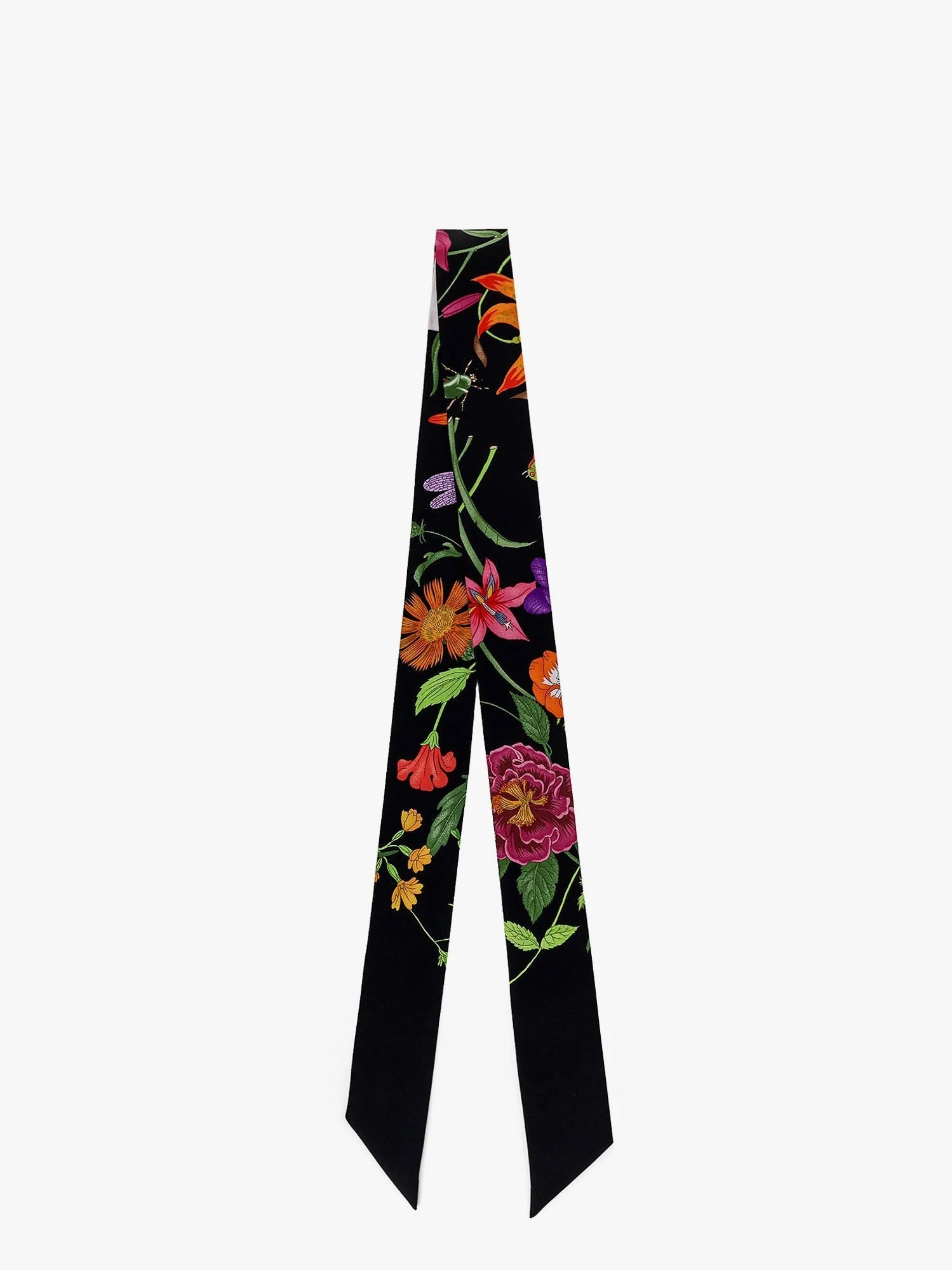 Gucci Women Silk Twill Bow With Gucci Flora Print - 1