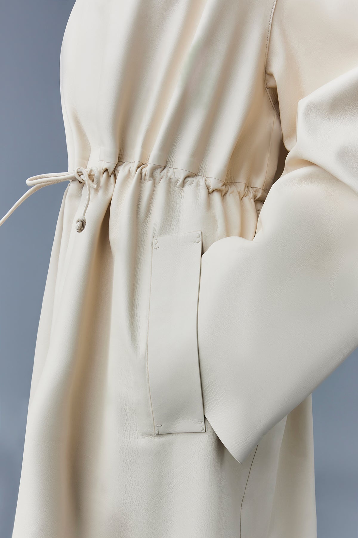 GLORY Calfskin trench coat with waist drawcord - 6