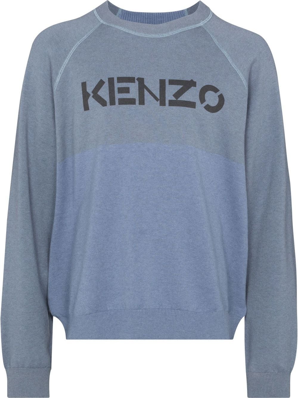 two-tone logo-print sweatshirt - 1