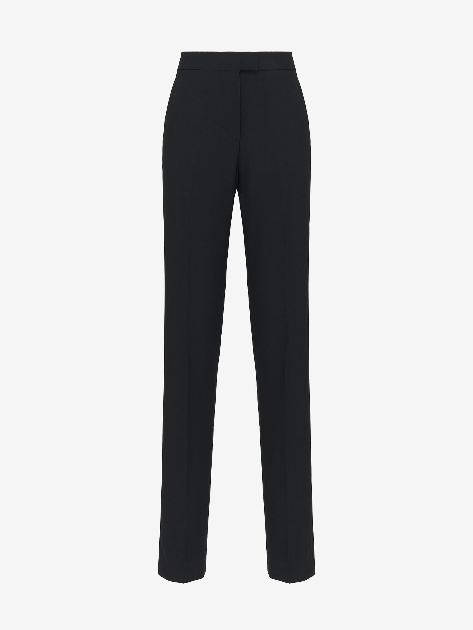 Women's High-waisted Cigarette Trousers in Black - 1