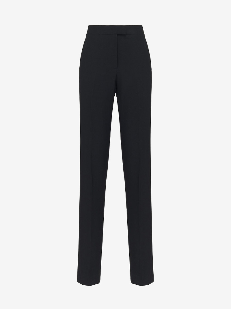 Women's High-waisted Cigarette Trousers in Black 1