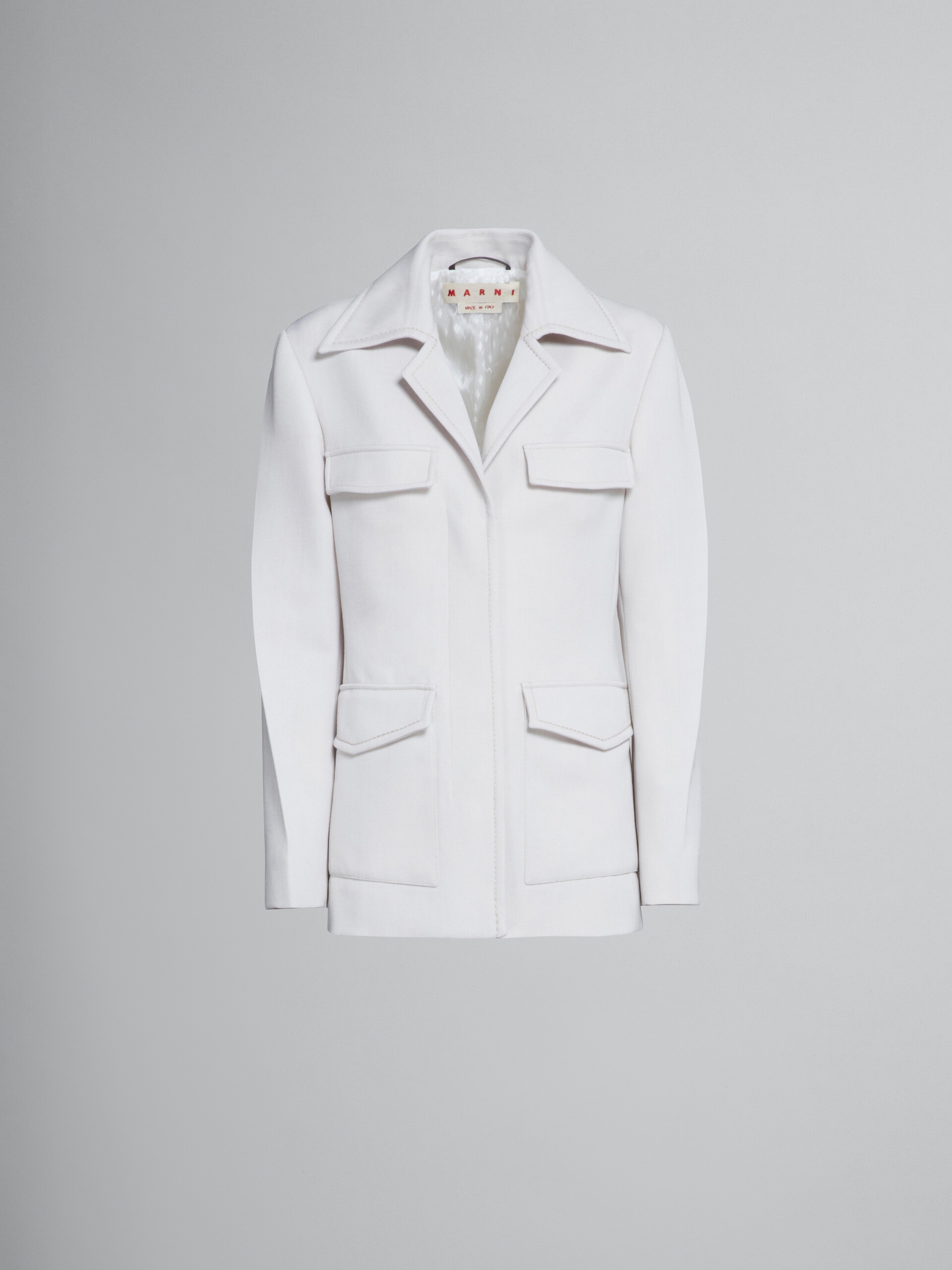WHITE CAVALRY WOOL-BLEND JACKET - 1