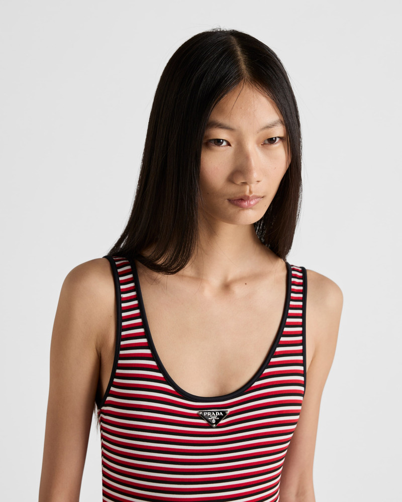 Striped interlock jersey one-piece swimsuit 3