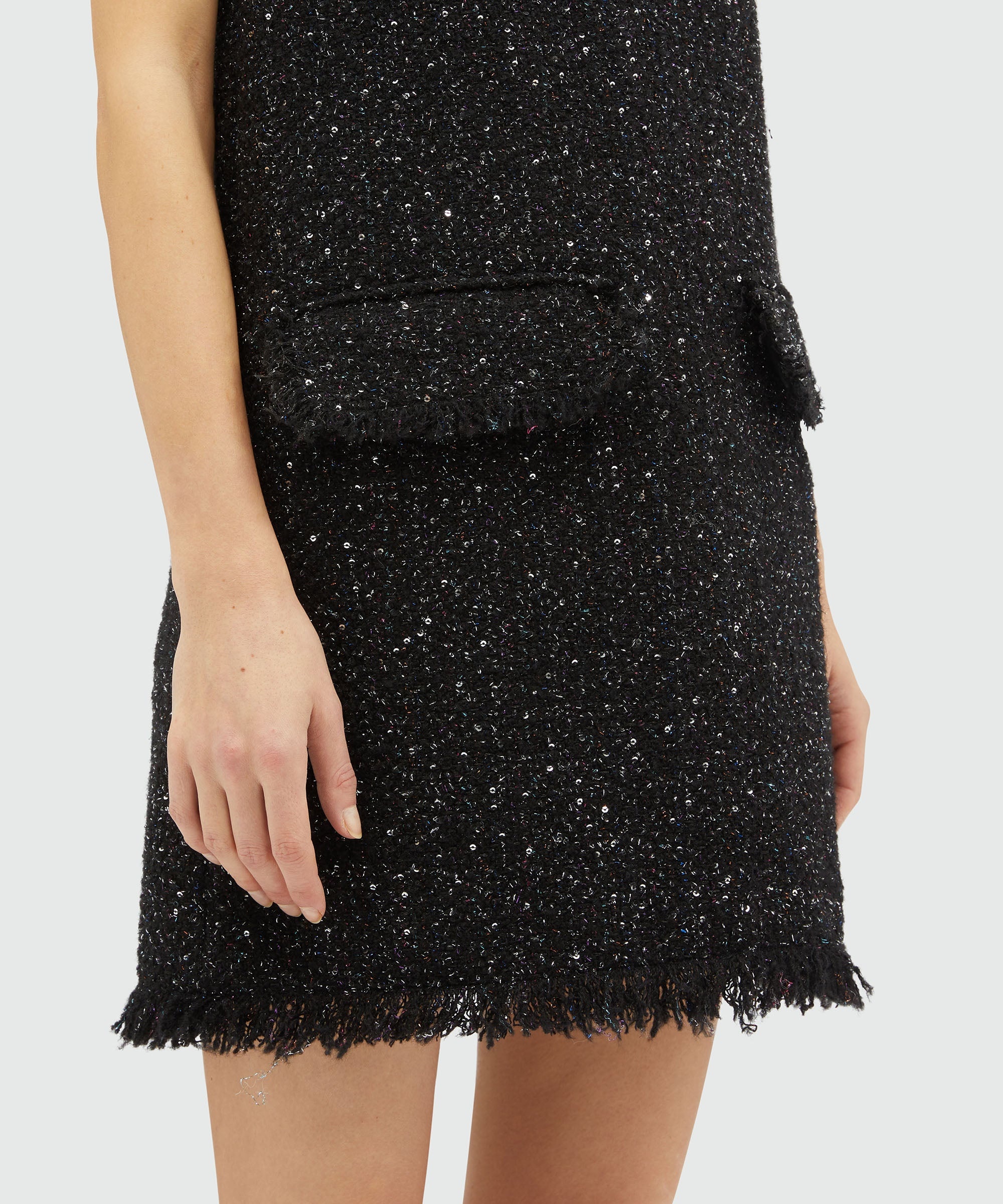 Cotton tweed lamé sleeveless midi dress - 5