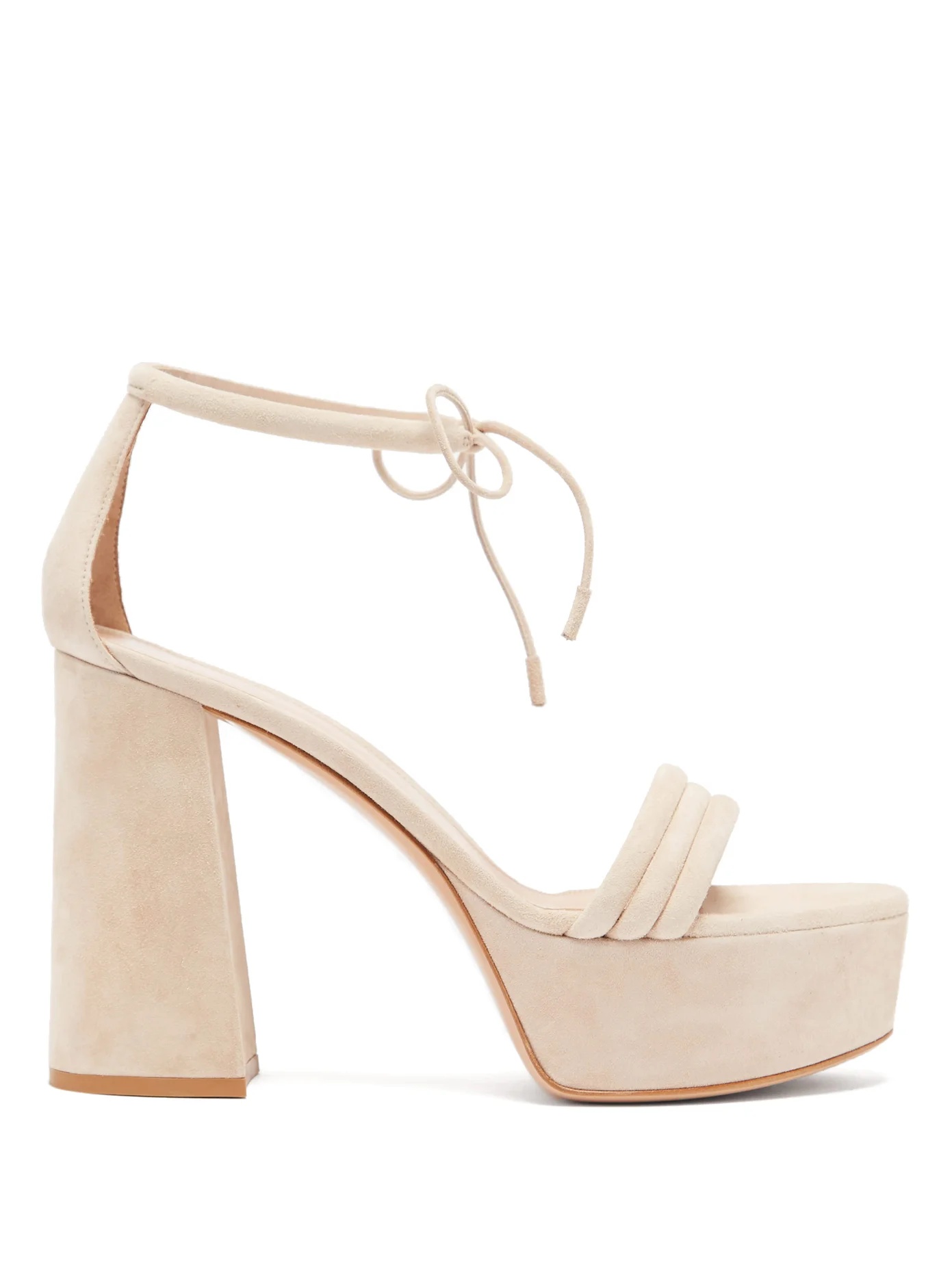 Triple-strap 70 suede platform sandals - 1