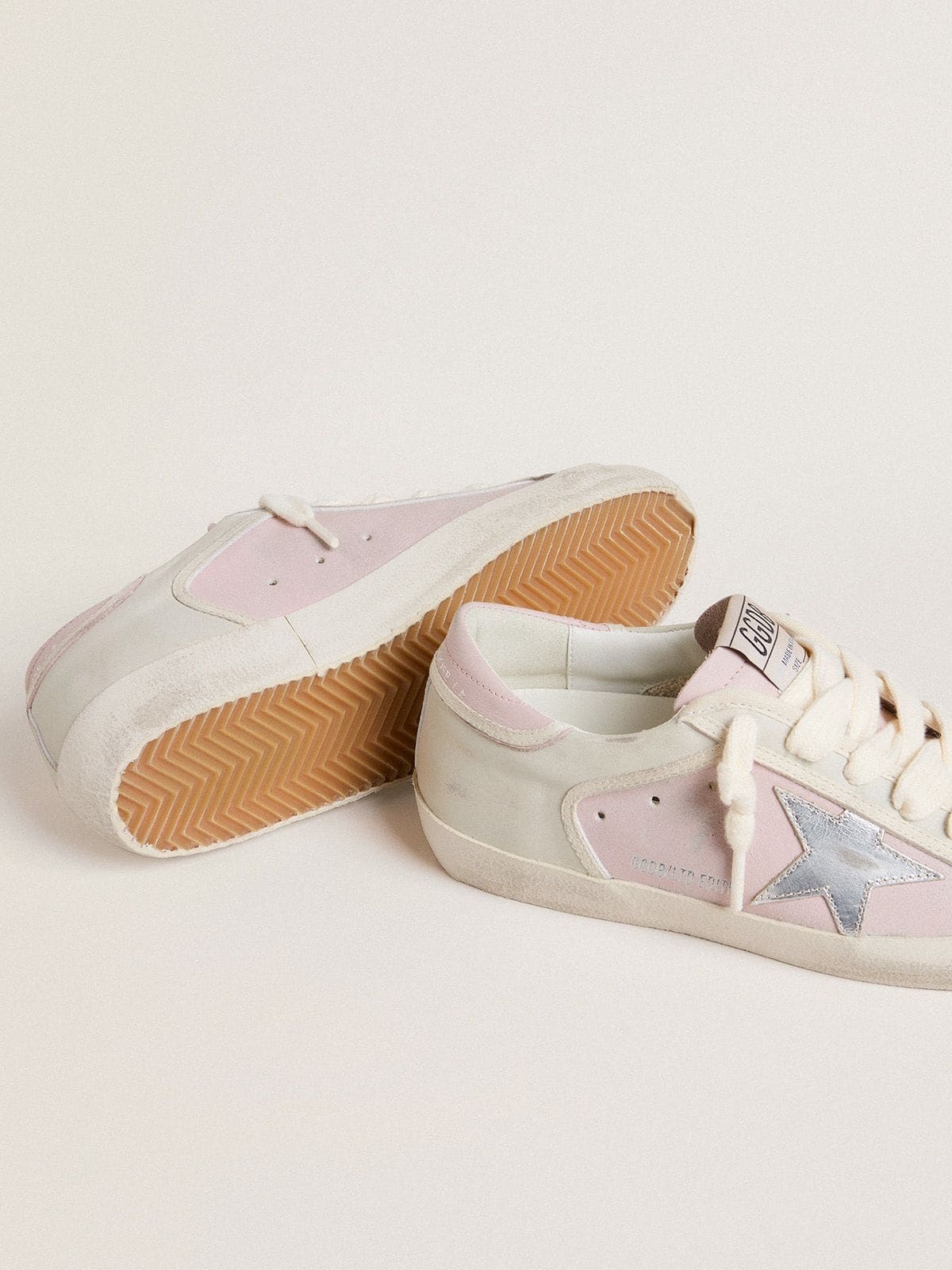 Golden Goose Super-Star LTD in pink leather with silver