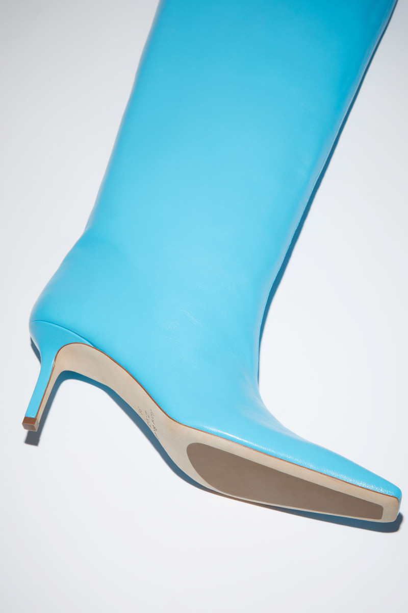 Leather heel boots - Turquoise 5
