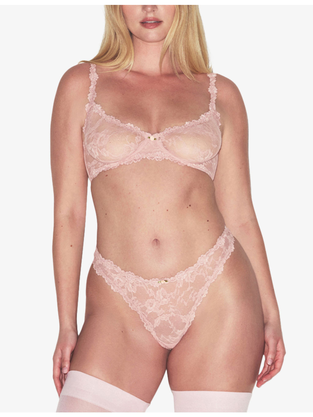 Dipped Stretch-Lace Thong - 2