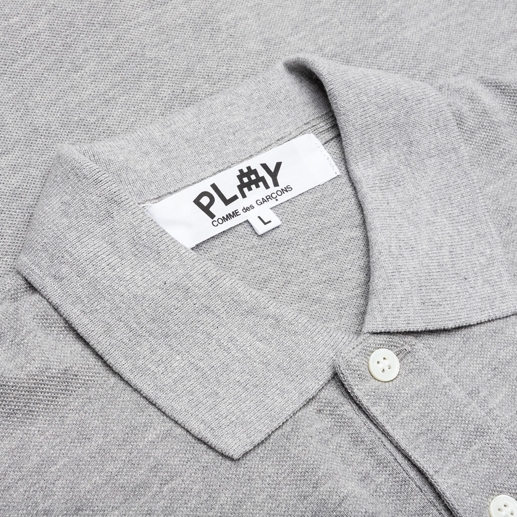 COMME DES GARCONS PLAY X THE ARTIST INVADER WOMEN'S POLO - GREY - 3