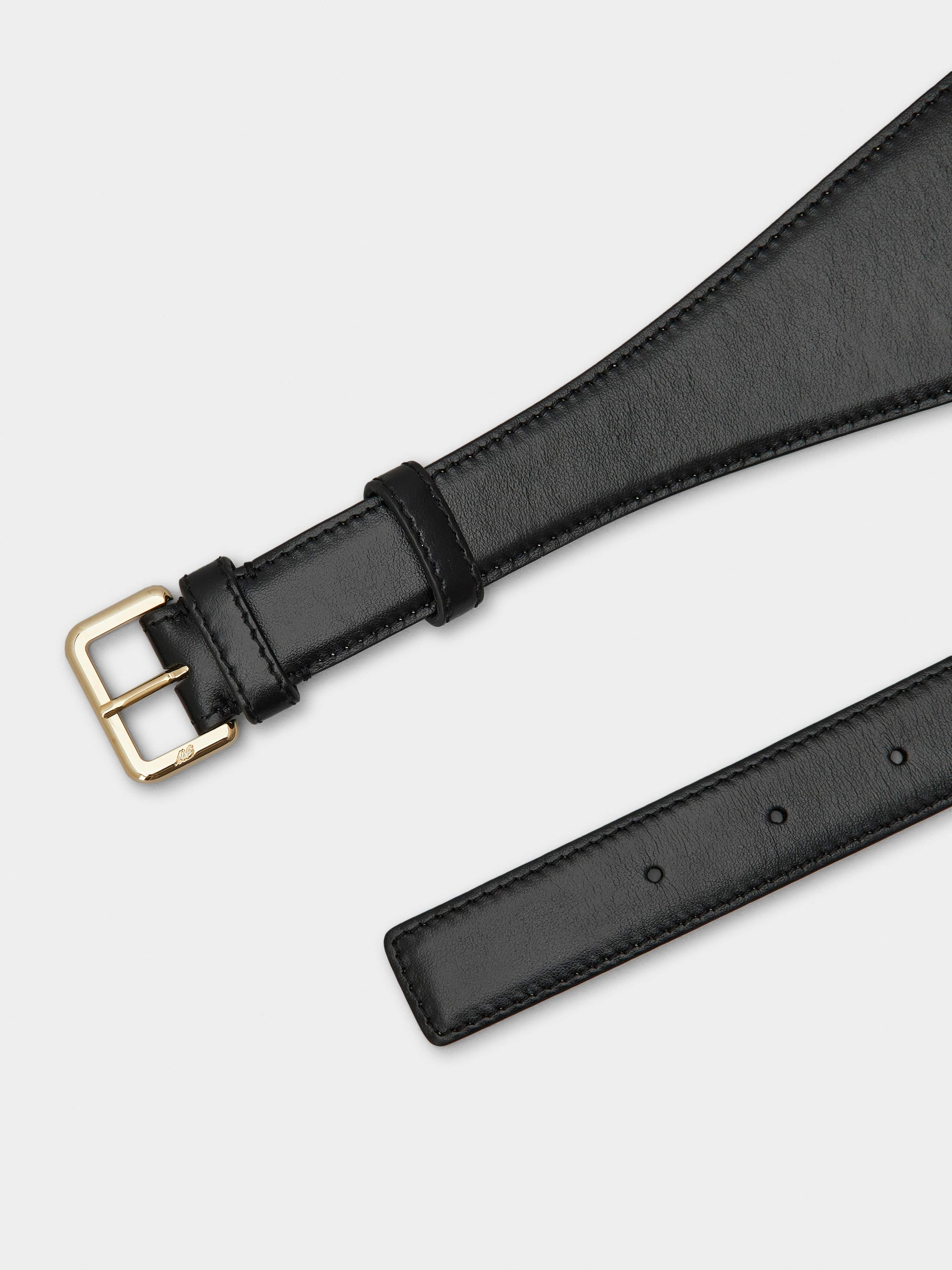 Viv' Choc Metal Buckle Belt in Leather - 2
