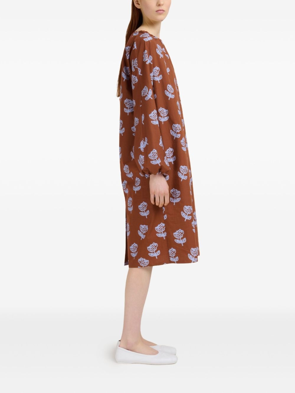 floral-print long-sleeve dress - 3