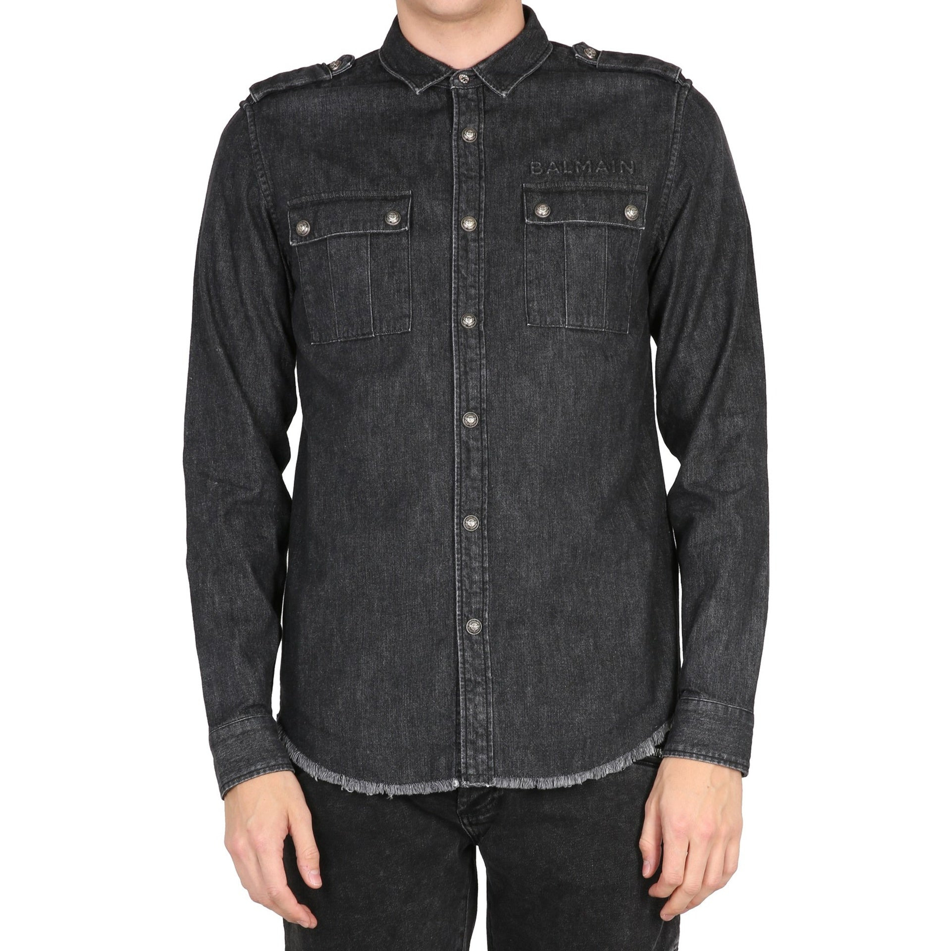 Balmain Cotton Denim Shirt Men - 2