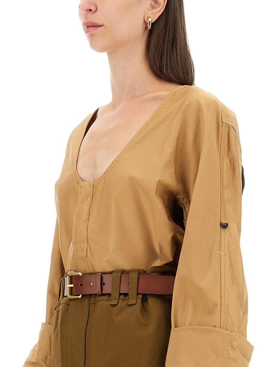 Saint Laurent Women Blusa Henley - 3