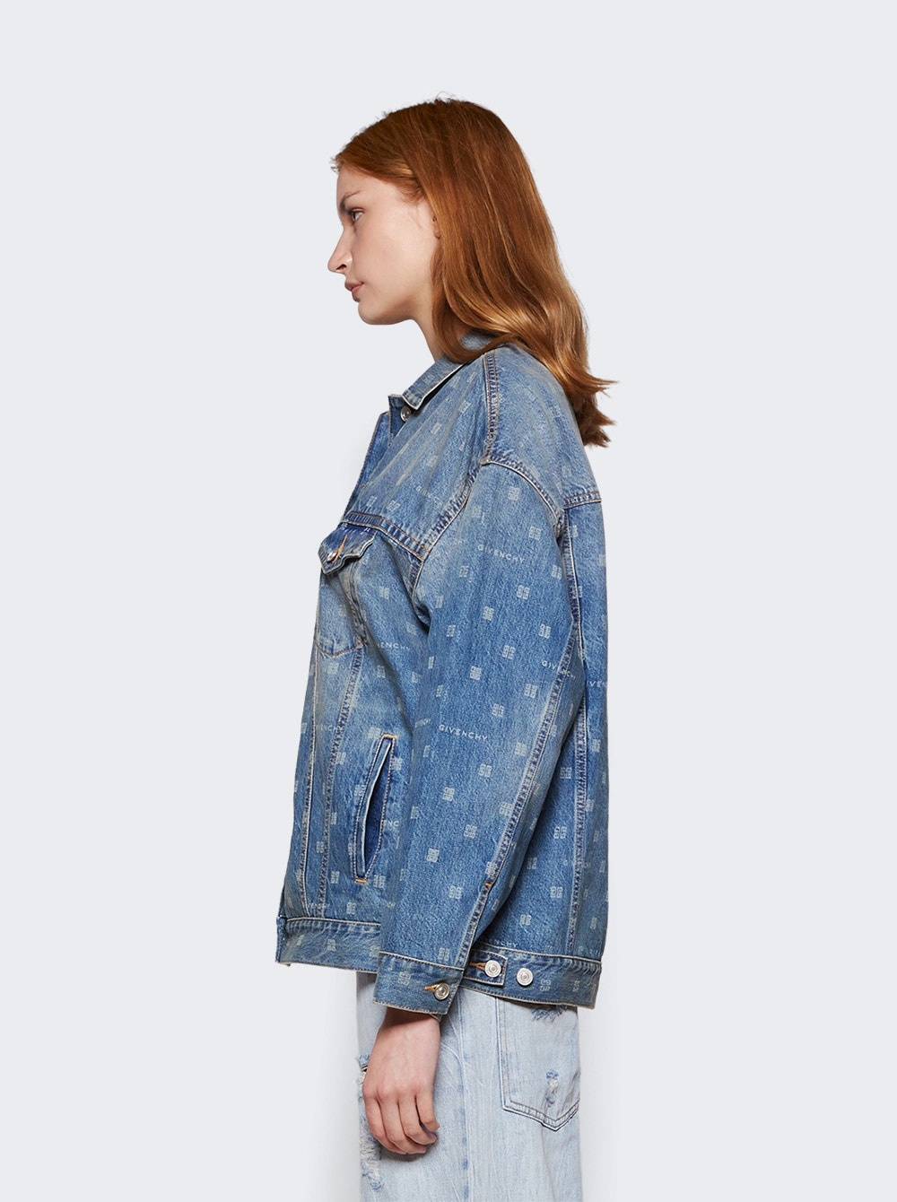 Oversized Denim Jacket Medium Blue - 4