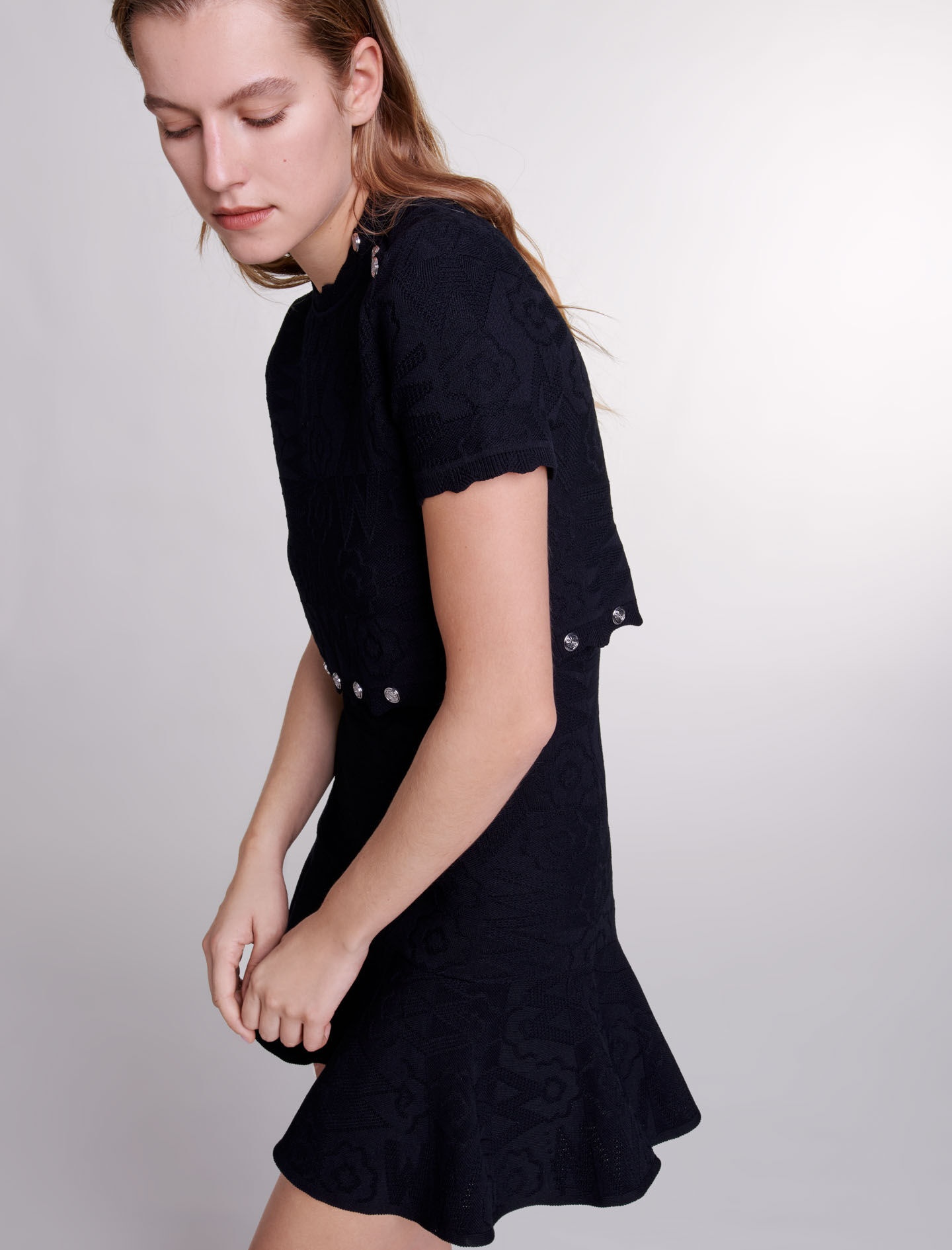 Trompe l'œil knit mini dress - 3