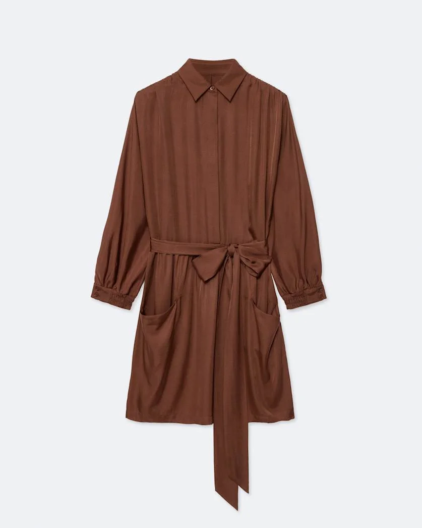 NOORA SILK-VISCOSE MINI DRESS - 1