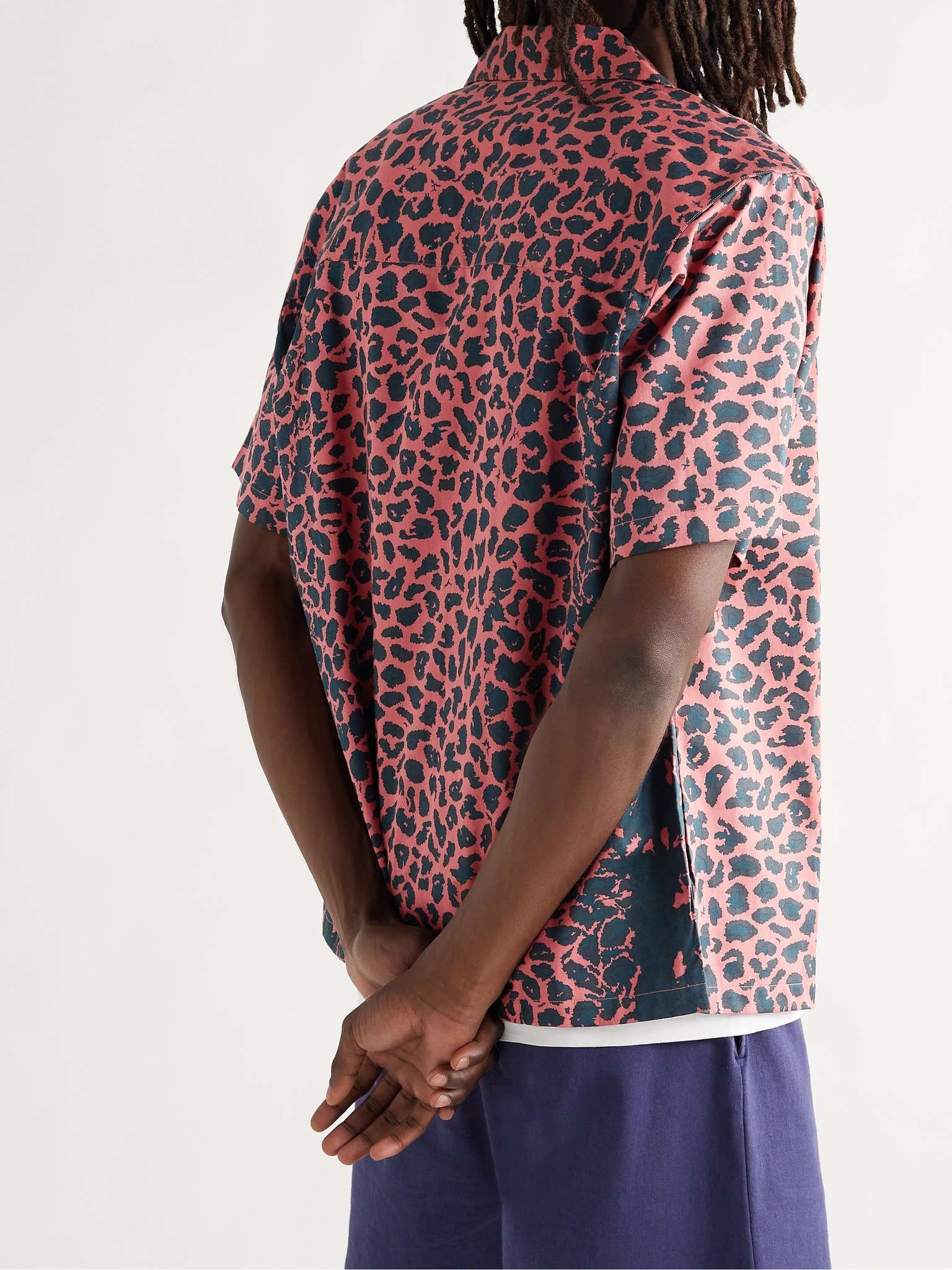 Night Vision Camp-Collar Leopard-Print Cotton-Twill Shirt - 4