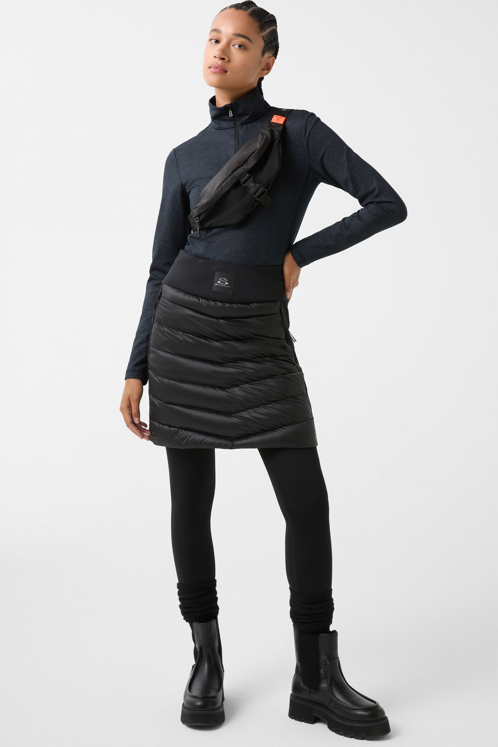 Marei quilted skirt in Black - 4