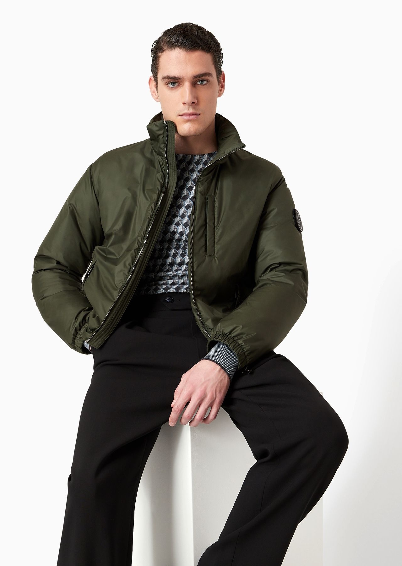 Hooded blouson with goose-down padding ASV - 5