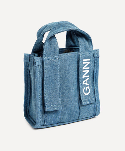 GANNI Mini Tech Denim Tote Bag outlook